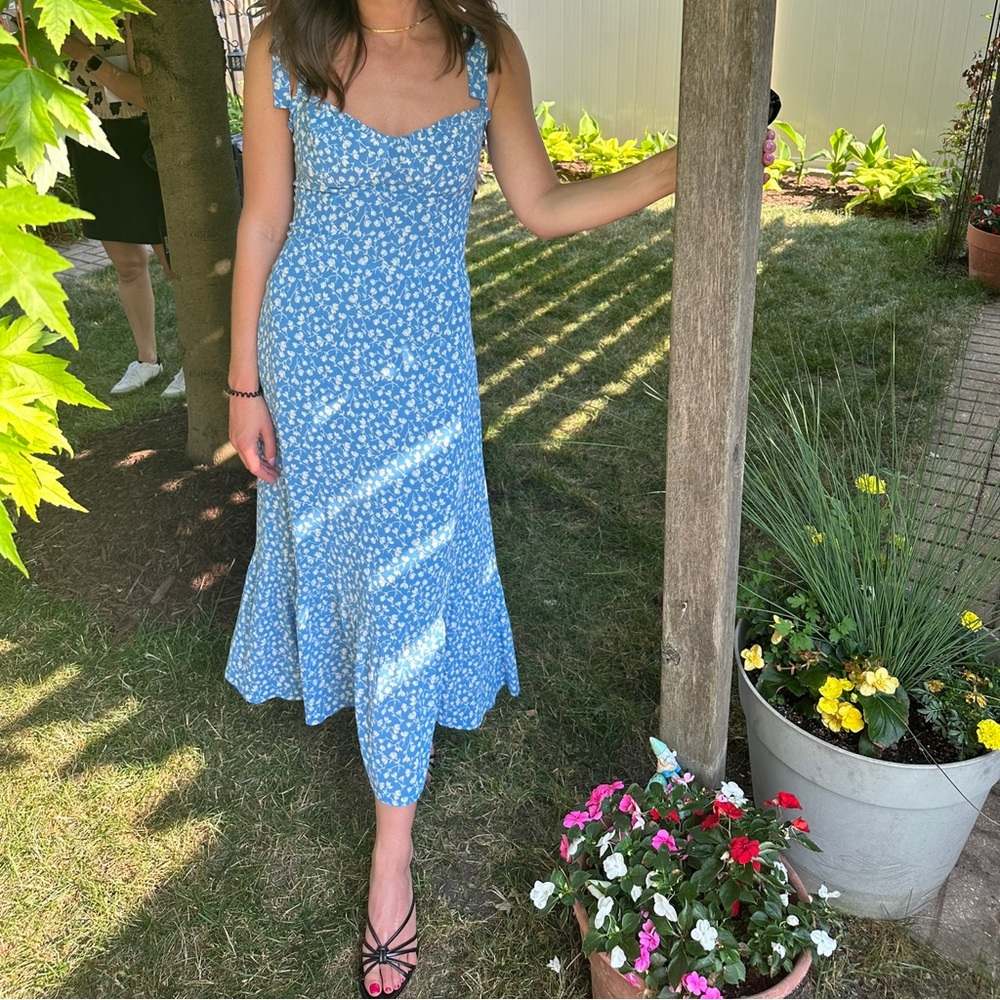 Reformation Blue Floral Maxi Dress